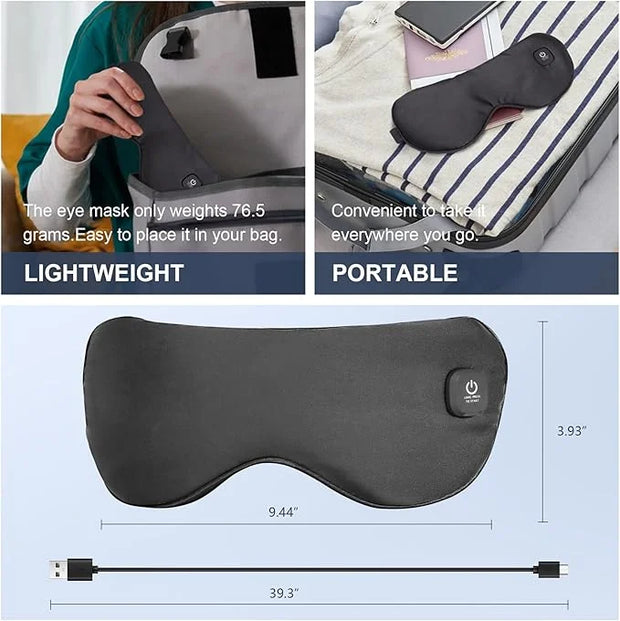 Heated Eye Mask Cordless, Warm Eye Compress for Dry Eyes Stye Blepharitis Chalazion MGD Eye Treatment, Heat Therapy to Unc...