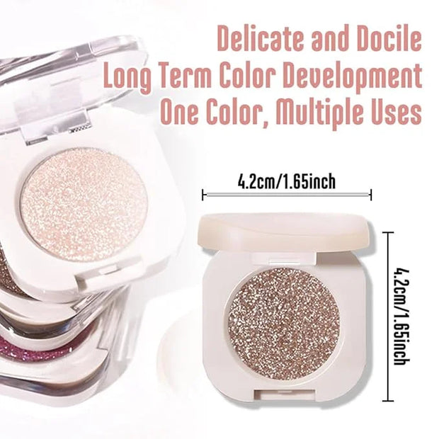 Monochrome Glitter Eyeshadow - Nude Gold Brown Shimmer Eye Shadow, Talc-Free, Paraben-Free, Cruelty-Free, Long-Lasting Sin...