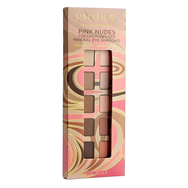 Pacifica Pink Nudes Mineral Eyeshadow Palette, 10 Neutral Shades, For Natural or Smoky Eye Look, Naked Eye Makeup, Longwea...