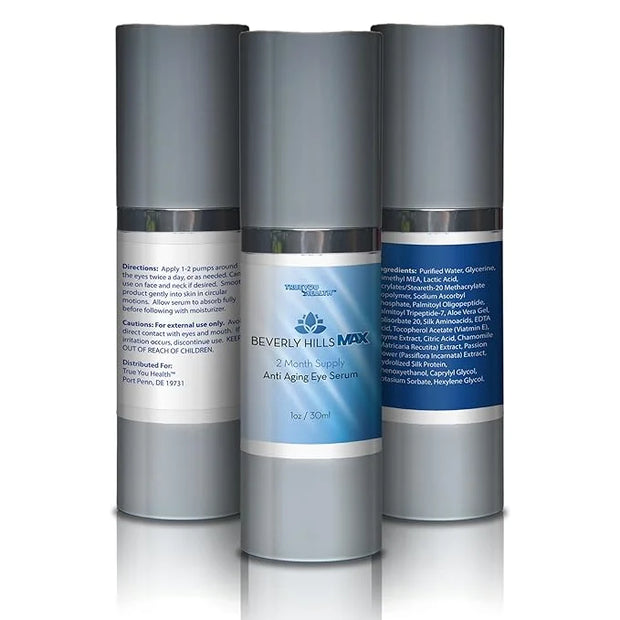 Beverly Hills Max Serum - 2 Month Supply - Anti Aging Eye Serum - Help Revive Tired Skin with Alpha Hydroxy Acids, Vitamin...