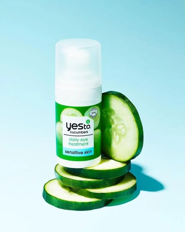 Yes To Cucumbers Sensitive Skin Set – Cooling Jelly Mask, Depuffing Under Eye Masks, Two-Step Eye Kit, - Product Image