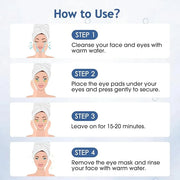 Under Eye Patches, 60 Pcs, Eye Mask for Puffy Eyes, Dark Circles, Eye Bags, Wrinkles, Collagen, Hyaluronic Acid, Castor Oi...