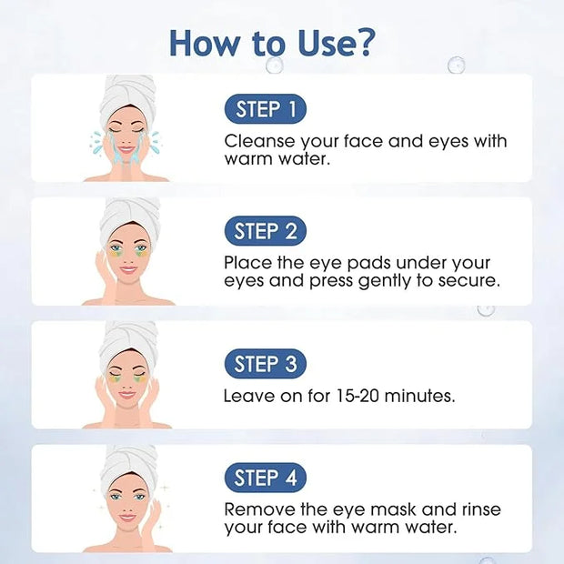 Under Eye Patches, 60 Pcs, Eye Mask for Puffy Eyes, Dark Circles, Eye Bags, Wrinkles, Collagen, Hyaluronic Acid, Castor Oi...