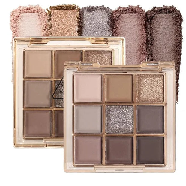 9 Colors Nude Eyeshadow Palette Makeup,Taupe Bronze Brown Matte Cream Eye Shadow,High Pigmented Natural Neutral Eyeshadow ...