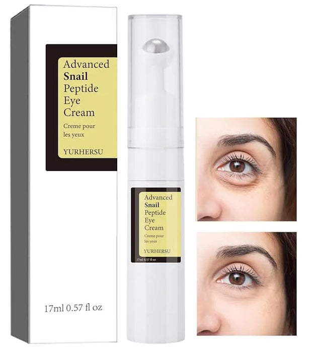 Snail Peptide Under Eye Cream with 73% Snail Mucin & 2% Nicotinamide for Dark Circles, Puffiness & Wrinkles, with 360° Mas...