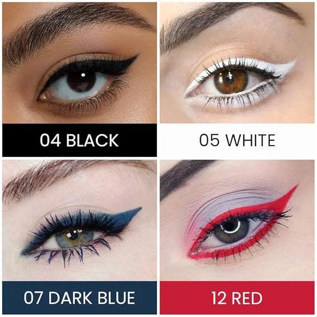Kaely 4Pcs Black White Dark Blue Red Gel Eyeliner Pencil,Waterproof Smudge Proof Eye Liner,Clown Goth Halloween Makeup,Eye...