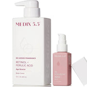 MEDIX Fragrance Free Firming Retinol Body Lotion + 3% Hyaluronic Acid Serum Booster 2pc Skin Care Set | Crepey Skin Care T...