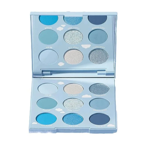 ColourPop On Cloud Blue Shadow Palette - Baby Blue Shadow with Matte Sparkle, Metallic, Matte and Glitter Finishes - High-...