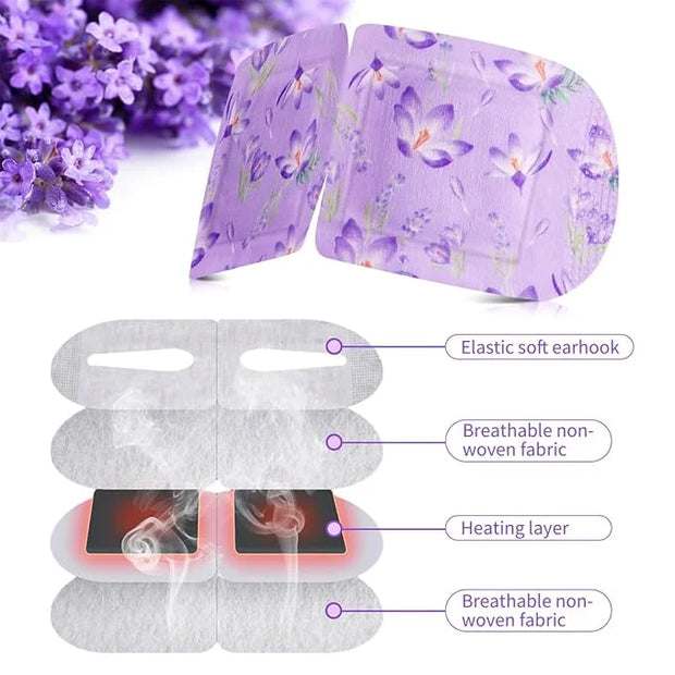 Steam Eye Mask, 12 Pack Lavender Heated Eye Masks, Disposable Moist Heat Compress for Dry Eyes, Warm Sleep Eye Mask for Pu...