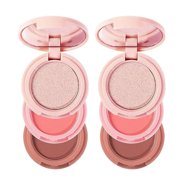 Makeup Eyeshadow Palettes, 3-in-1 Protable Multifunction Blush Highlighter