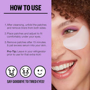 PEACE OUT Skincare Puffy Eyes, Biocellulose Under-Eye Mask, Minimize Puffiness & Tired Eyes with Caffeine and Niacinamide,...