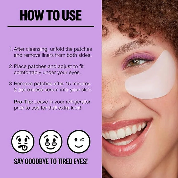 PEACE OUT Skincare Puffy Eyes, Biocellulose Under-Eye Mask, Minimize Puffiness & Tired Eyes with Caffeine and Niacinamide,...