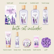 Spa Gift Baskets for Women, 10Pcs Lavender Spa Kit for Women, Bath Gift Set with Bubble Bath,Body Lotion Bath and Body Gif...