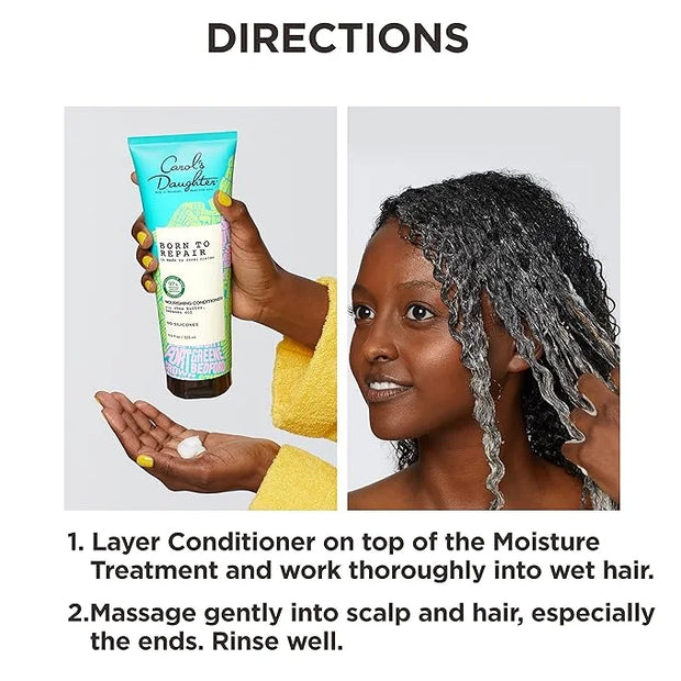 Carol's Daughter Born To Repair Nourishing Conditioner, Sulfate-Free Hair Care for Curly Hair with Shea Butter, 11 Fl Oz -...