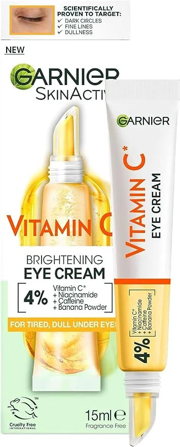 Garnier Eye Cream, With 4% Vitamin C, Brightening Eye Treatment For Dark Circles, Prevents Under Eye Bags And Puffiness, V...