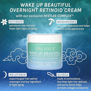 Pacifica Beauty Wake Up Beautiful Retinoid Eye Cream & Overnight Retinoid Cream Set, Skincare, Moisturizer, Face Cream, Fo...