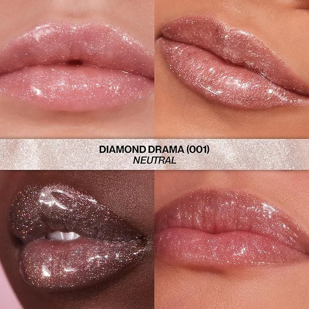 REVLON Super Lustrous Glimmer Gloss, Non-Sticky Lip Gloss, High-Shine Finish, Plant-Based Glitter, 001 Diamond Drama, 0.13...