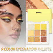 Gold Yellow Brown Smokey Goth Eyeshadow Palette Makeup,Highly Pigmented Natural Powder Eye Shadow Palette Long Lasting Nat...