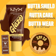 NYX PROFESSIONAL MAKEUP Buttermelt Glaze Soft Glow Skin Tint + SPF 30, Up To 12HR Wear, 09 Hazelnut Butta - Product Image