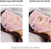ideayard Jade Mask, Rose Quartz Face Cold Mask for Headache Relief Mask, Weight Compress Mask Cover Eye for Puffy Eyes, Te...