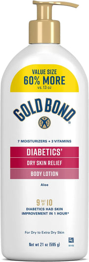 Gold Bond Diabetics' Dry Skin Relief Body Lotion With Vitamin E & Aloe To Soothe & Moisturize Dry, Flaky & Rough Skin, Val...