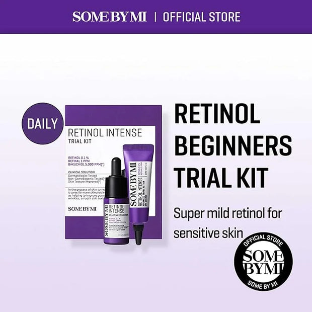 SOME BY MI Retinol Intense Trial Kit - Serum and Eye Cream, 0.33Oz - Mild Korean 0.1% Retinol Face Serum and Eye Cream for...