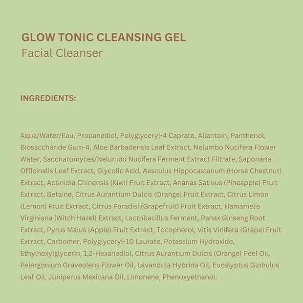 Pixi Beauty Glow Tonic Cleansing Gel 135ml | Glycolic Acid Facial Cleanser | Purify and Brighten Complexion | Ginseng Impr...