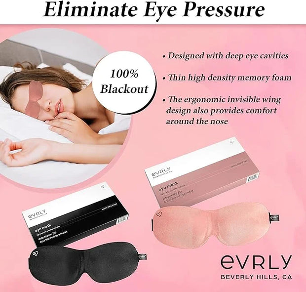 Beverly Hills Eye Mask Designed for Eyelash Extensions, 3D Contoured Design, Soft Fabric, Deep Eye Cavities, Form Fitting,...