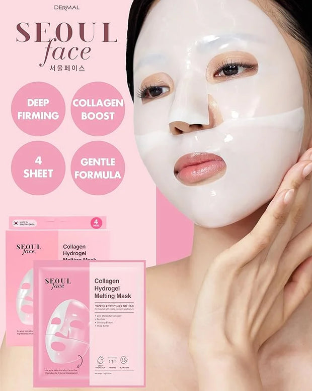 DERMAL 39 Combo Sheet Mask + Collagen Hydrogel Melting Jelly Gel Mask 4ea Bundle - Product Image