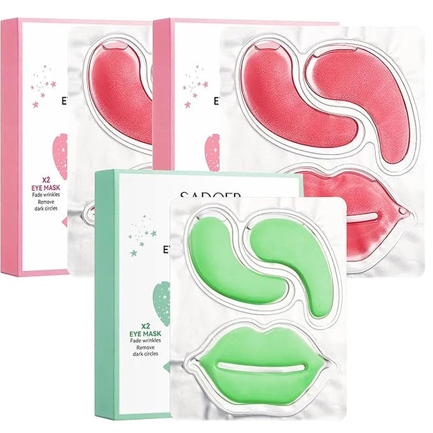 20 Pair Rose + 10 Pair Aloe Vera Under Eye Mask & Lip Mask Skincare Set, Lip Patches & Under Eye Patches for Puffy Eyes, D...