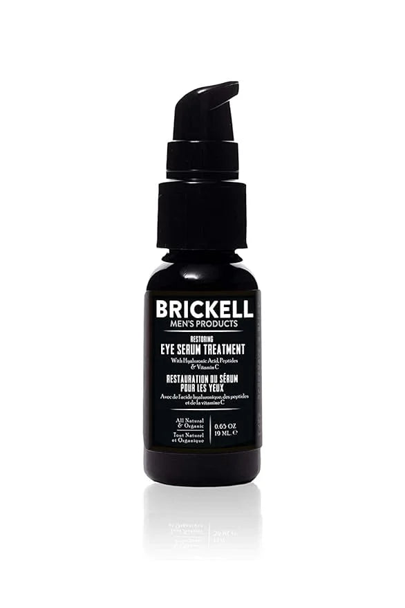 Brickell Men's Dark Circle Under Eye Treatment Serum For Men, Natural and Organic Eye Gel to Firm Men's Wrinkles, Reduce D...
