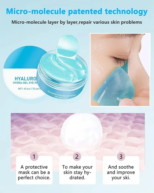 Under Eye Patches (60Pcs) - Upgraded Eye Mask Hyaluronic Acid & Collagen,Eye Treatment Mask,Under Eye Bag Treatment,Eye Ma...
