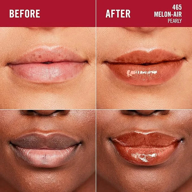 Rimmel London Stay Glossy, 465 Melon-Air, Lip Gloss, Non-Sticky, Color and Shine, Up To 6-Hour Wear, Precise Applicator, 0...