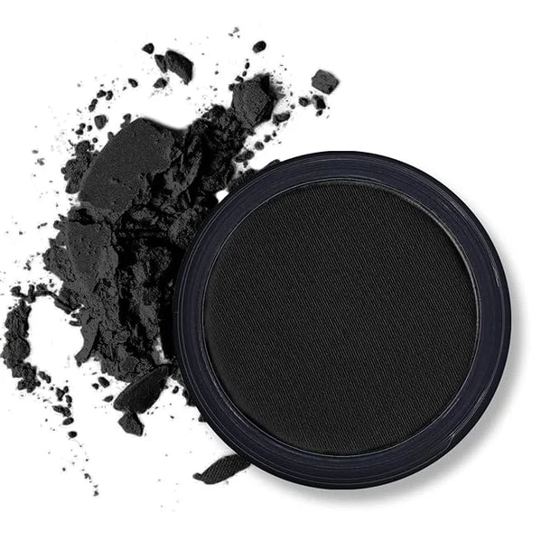 Erinde Black Matte Eyeshadow Palette, Single Black Smokey Pressed Powder Eye Shadow, Ultra-Blendable, Pigmented Color, Lon...