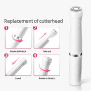 7 in 1 Facial Hair Removal and Bikini Hair Trimmer for Women Painless Electric Face Shaver Nose Eyebrow pubic Trimmer Repl...