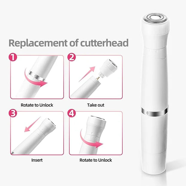 7 in 1 Facial Hair Removal and Bikini Hair Trimmer for Women Painless Electric Face Shaver Nose Eyebrow pubic Trimmer Repl...