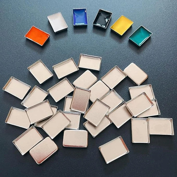 FCLUB 100Pack Empty Eyeshadow Metal Pans Cosmetic Eyeshadow