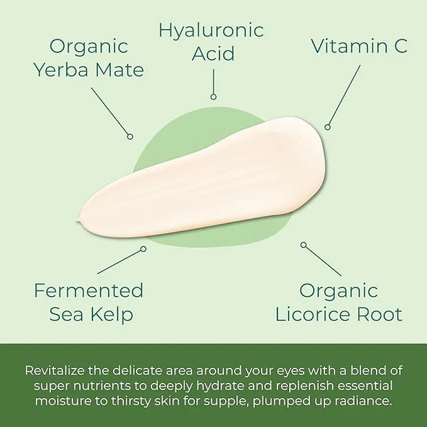 Miracle Sea Kelp Eye Cream Hydrating & Correcting Yerba Mate Caffeine & Hyaluronic Acid for Dark Circles Bags & Puffiness ...
