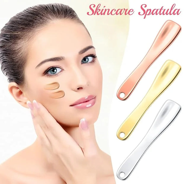 3 Pcs Facial Spatula Sticks Mini Metal Makeup