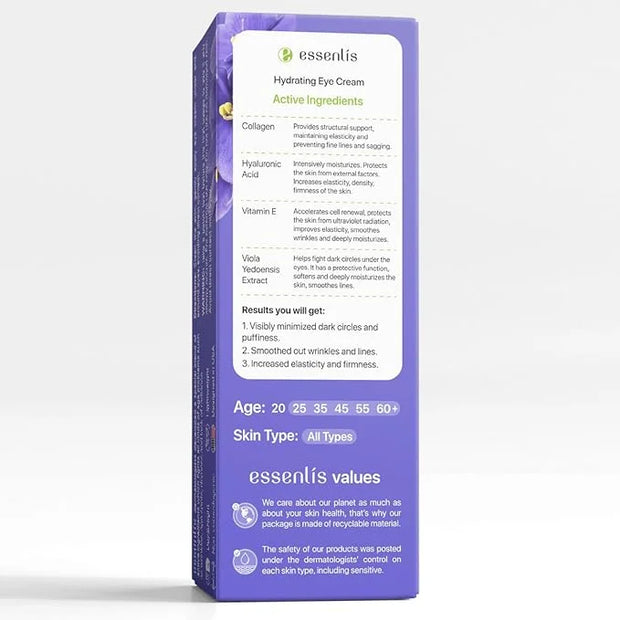 ESSENLIS Caffeine Eye Cream for Dark Circles and Puffiness, Bags Under Eyes, Collagen Anti Aging Day and Night Corrector f...