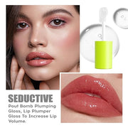 Fat Lip Oil Lip Stain,6 Colors Lip Oil Plumping Lip Glaze, Hydrating Lip Glow Oil,Shiny Transparent Lipstick,Long Lasting ...