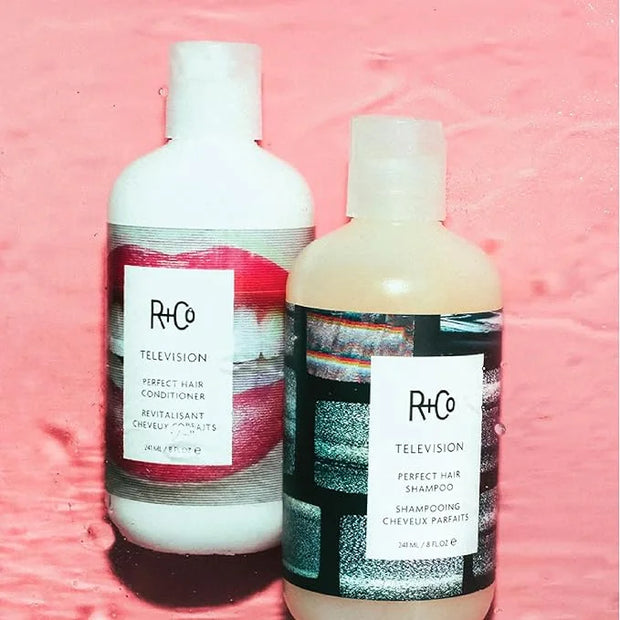 R+Co | Travel Sized | Television Perfect Shampoo and Conditioner Set for Preserving Color Treated Hair | Anti Frizz + Repa...