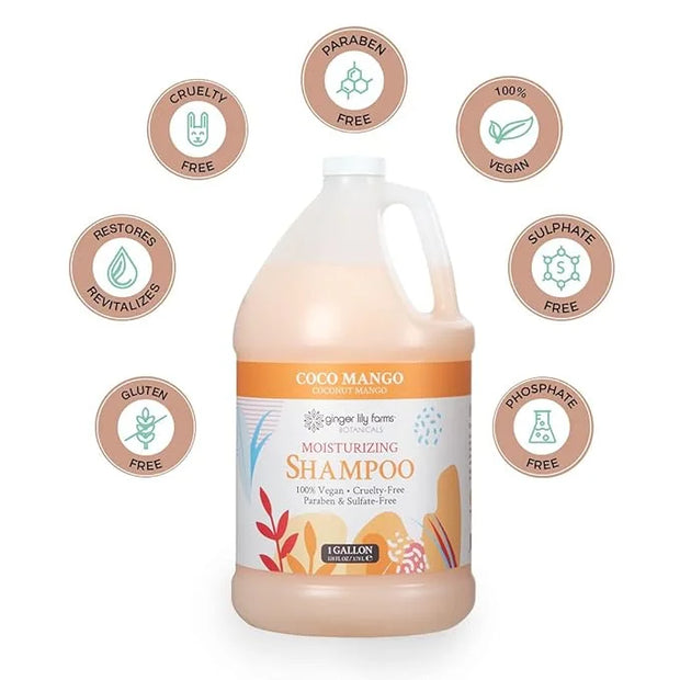 Ginger Lily Farms Botanicals Moisturizing Shampoo for All Hair Types, Coco Mango, 100% Vegan & Cruelty-Free, Coconut Mango...