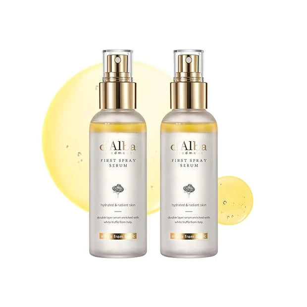 [2 Bottles] d'Alba Italian White Truffle First Spray Serum, Vegan Skin Care, Hydrating Face Moisturizer, Glow Serum for Ra...