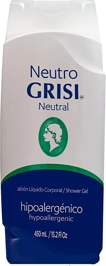 Grisi Neutral Shower Gel, Cleansing Shower Gel, Hypoallergenic, Sensitive Skin, Smother Skin, 2-Pack of 15.2 FL Oz, Bottle...