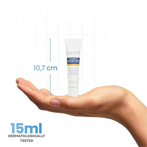 Eye Cream with Vitamin K2 - Moisturising Eye Care Against Dark Circles & Bags - Anti-Wrinkle & Firming Effect - 15 ml - Pr...
