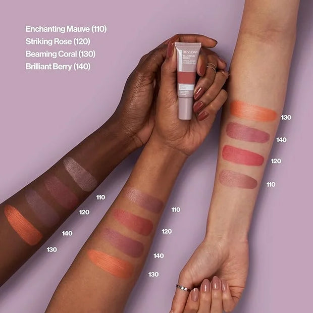 Revlon Illuminance Gel Serum Blush, Visibly Plump Cheeks, Dewy Finish and Hydrates All Day, 140 Brilliant Berry, 0.37 fl o...