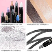 evpct 4Pcs Cream Eyeshadow Pencil Bulk Stick Set for Eyes Waterproof Pearl White Pearl Black Violet Purple Royal Blue Shim...