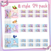 24 Pcs Unicorn Lip Balm Back Girls