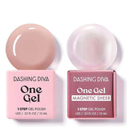 Dashing Diva One Gel Color & Magnetic Topper Duo - Smitten - Kitten & Iridescent Glitter Topper - 3-in-1 Base Coat, Nail C...